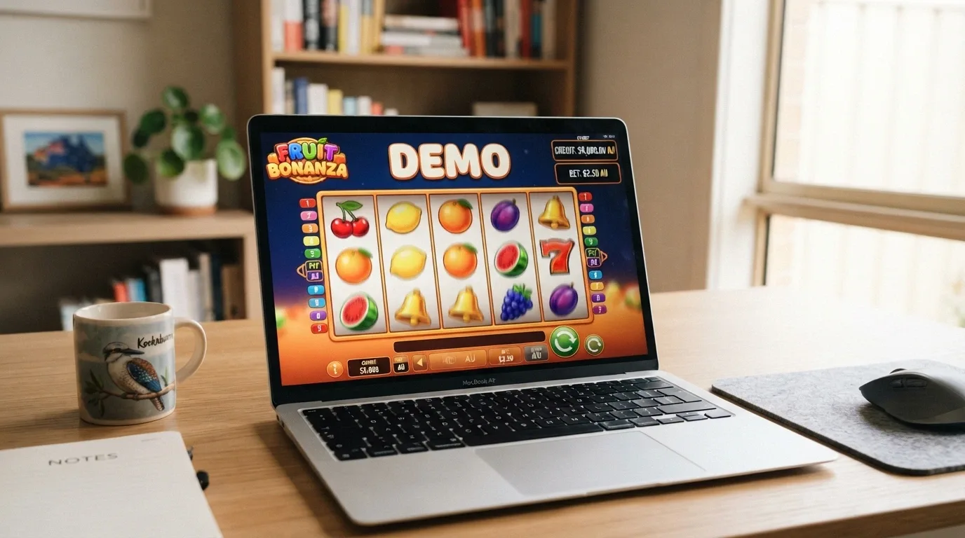 A 1spin4win slot interface with a clearly visible demo or play-money balance indicator