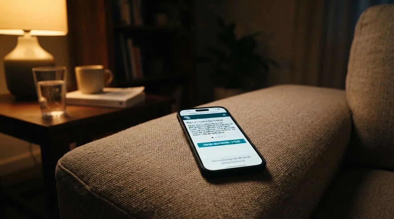 A smartphone displaying the BetStop national self-exclusion register homepage