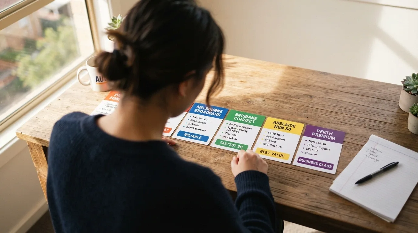 A simplified visual comparison layout showing casino name cards with licence, bonus and key-trait highlights