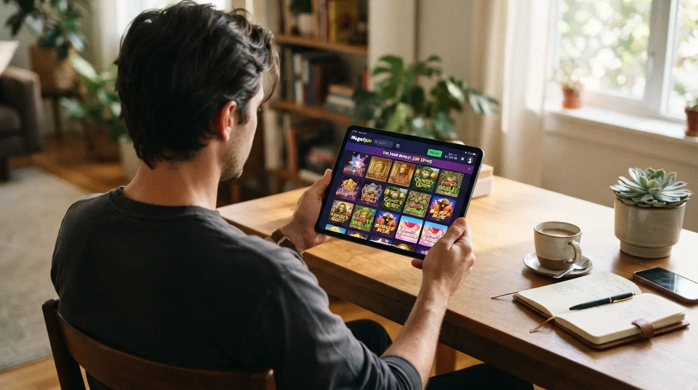 A grid of casino brand logos or homepages as they render on an iPad screen, arranged for side-by-side comparison