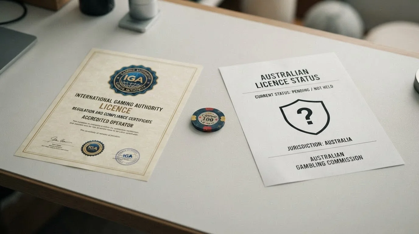 A visual comparison of offshore casino licence badges — Curaçao, Anjouan — alongside the Australian licensed-wagering landscape