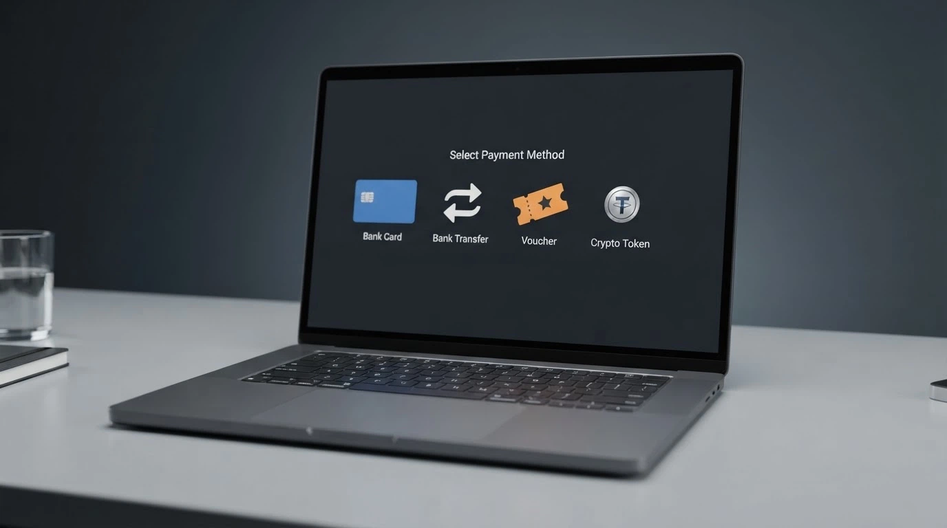 A selection of payment method icons including card logos and bank-transfer symbols arranged on a casino cashier screen
