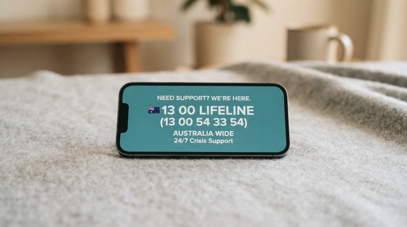 A support helpline number displayed prominently on a phone screen