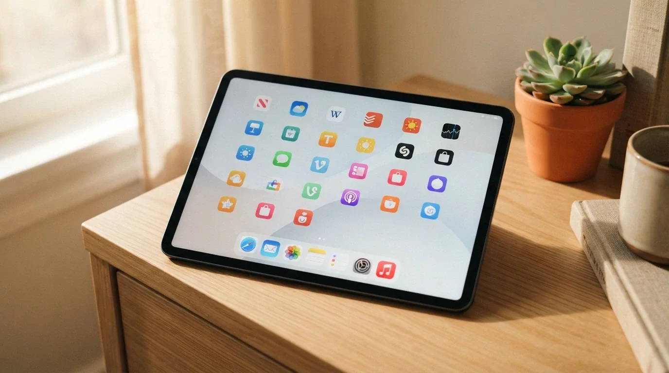 An iPad home screen showing the Safari app icon alongside casino-site shortcuts added to the home screen, with no casino app icons present
